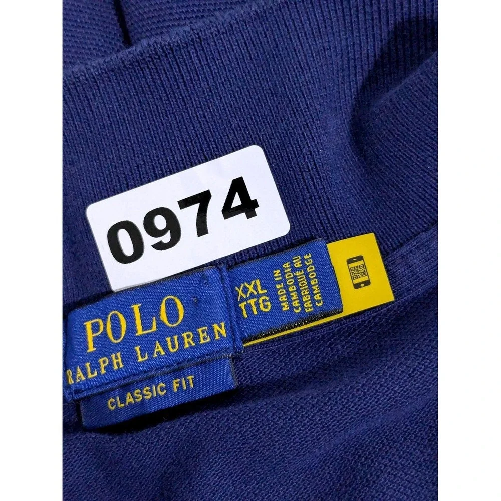 Polo Ralph Lauren Men Polo Shirt XXL Blue Classic Fit Short Sleeve‎ Cotton